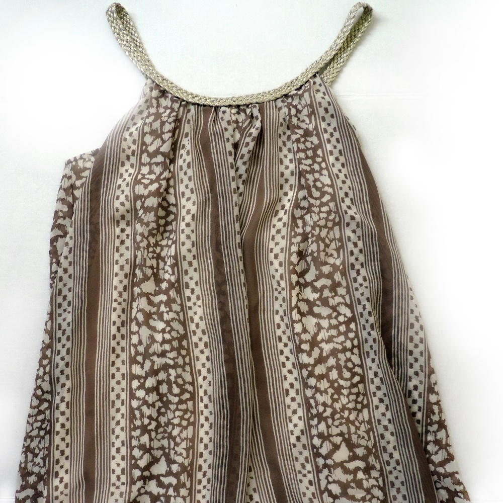 Charming Charlie - Brown and White Pattern Dress